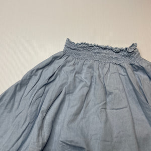 Girls Clothing & Co, blue chambray cotton skirt, elasticated, FUC, size 7,  
