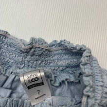 Load image into Gallery viewer, Girls Clothing &amp; Co, blue chambray cotton skirt, elasticated, FUC, size 7,  