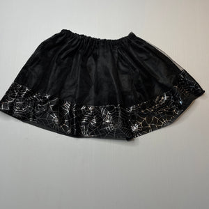 Girls black, Halloween skirt, elasticated, GUC, size 3-4,  