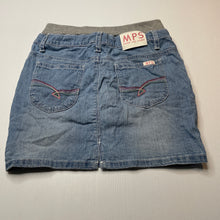 Load image into Gallery viewer, Girls MPS, stretch denim skirt, built-in shorts, adjustable, L: 35cm, GUC, size 10,  