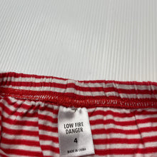 Load image into Gallery viewer, Girls Target, red &amp; white stripe coton pyjama shorts, GUC, size 4,  