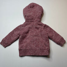 Load image into Gallery viewer, Boys Kids &amp; Co, fleece lined knitted cotton hooded cardigan, GUC, size 00,  