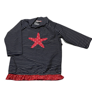 Girls Plum, long sleeve rashie / swim top, EUC, size 1,  