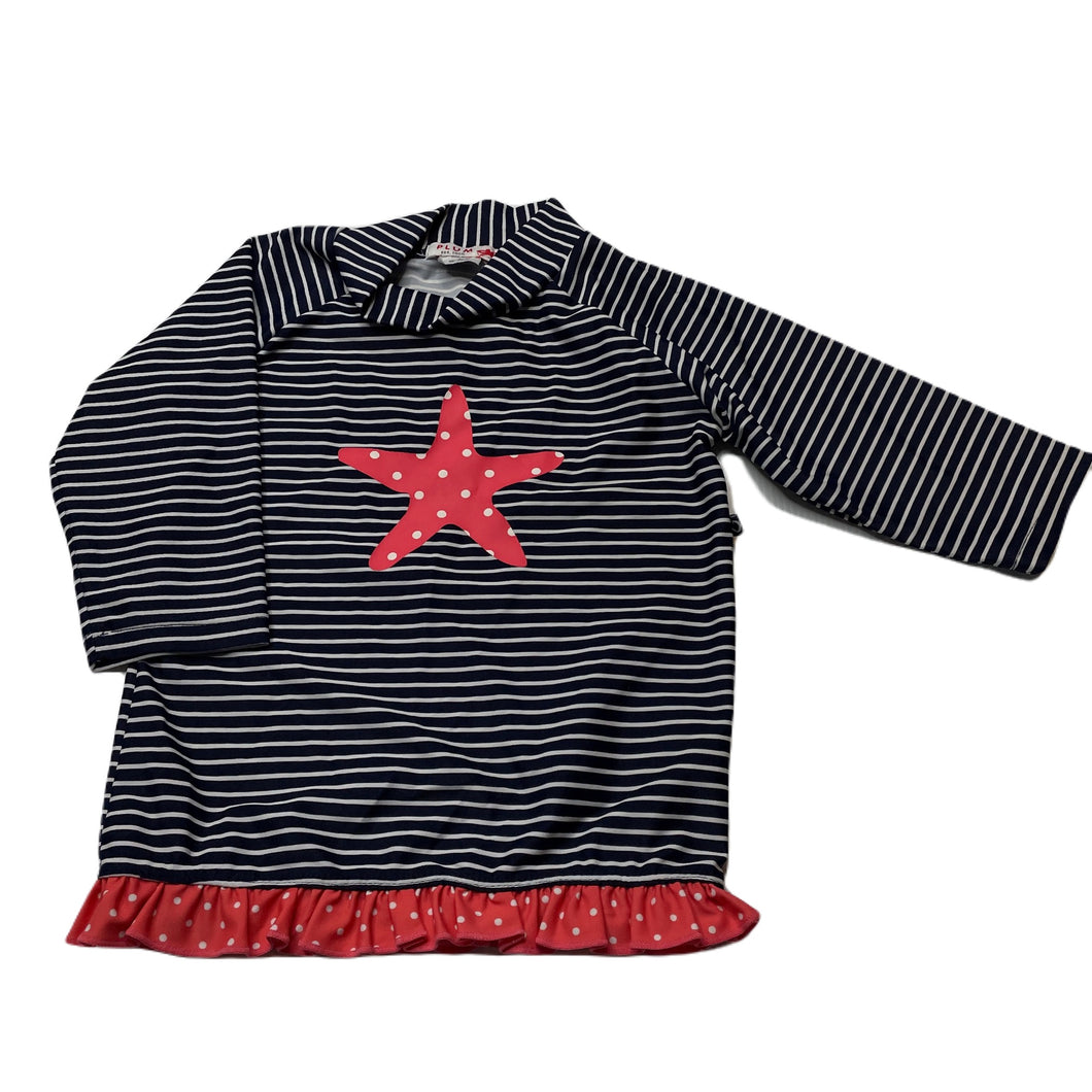 Girls Plum, long sleeve rashie / swim top, EUC, size 1,  