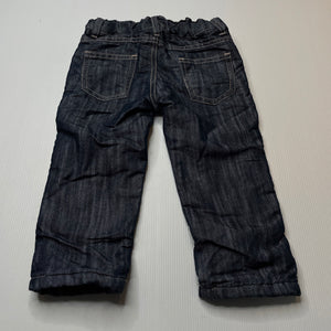 Girls Charlie & Me, lined denim pants, adjustable, Inside leg: 29.5cm, NEW, size 2,  