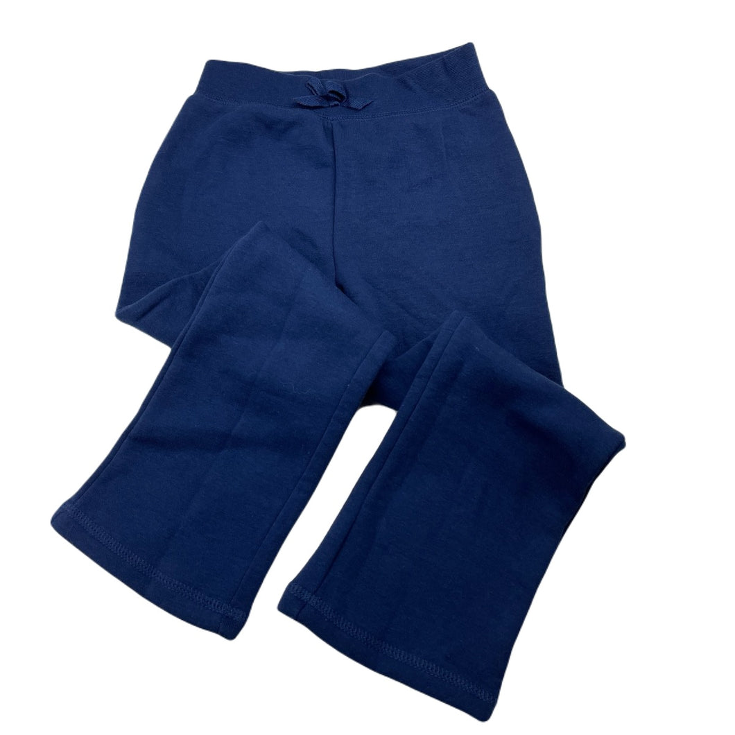 Girls H&T, navy fleece lined pants, elasticated, Inside leg: 42cm, EUC, size 4,  
