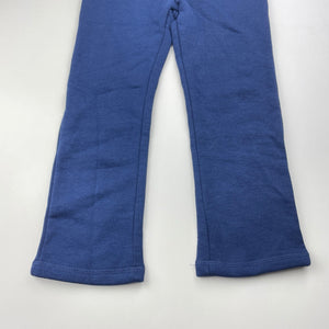 Girls H&T, navy fleece lined pants, elasticated, Inside leg: 42cm, EUC, size 4,  