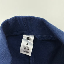 Load image into Gallery viewer, Girls H&amp;T, navy fleece lined pants, elasticated, Inside leg: 42cm, EUC, size 4,  