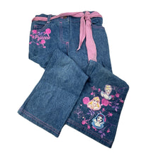 Load image into Gallery viewer, Girls Disney, Princess denim pants, elasticated, Inside leg: 40cm, GUC, size 4,  