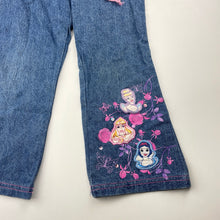 Load image into Gallery viewer, Girls Disney, Princess denim pants, elasticated, Inside leg: 40cm, GUC, size 4,  