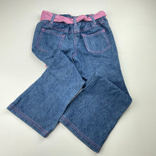 Load image into Gallery viewer, Girls Disney, Princess denim pants, elasticated, Inside leg: 40cm, GUC, size 4,  