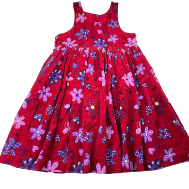 Girls Pumpkin Patch, vintage floral cotton velvet feel dress, armpit to armpit: 32cm, EUC, size 3, L: 64cm