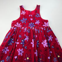 Load image into Gallery viewer, Girls Pumpkin Patch, vintage floral cotton velvet feel dress, armpit to armpit: 32cm, EUC, size 3, L: 64cm