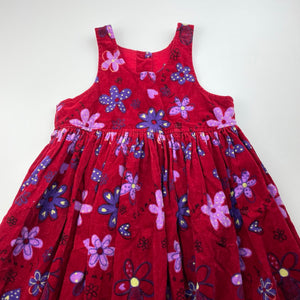 Girls Pumpkin Patch, vintage floral cotton velvet feel dress, armpit to armpit: 32cm, EUC, size 3, L: 64cm