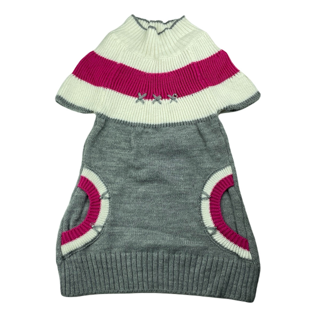 Girls knitted, short sleeve dress, EUC, size 2, L: 47cm