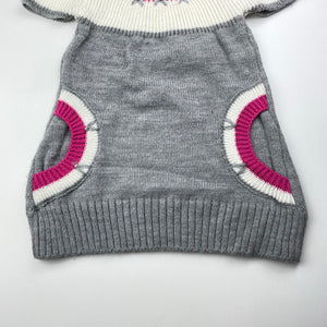 Girls knitted, short sleeve dress, EUC, size 2, L: 47cm