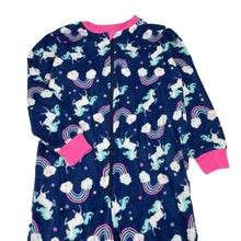 Load image into Gallery viewer, Girls Mango, lightweight fleece all-in-one pyjamas, unicorns, GUC, size 6,  