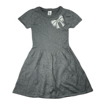 Load image into Gallery viewer, Girls H&amp;T, grey/silver metallic knit dress, EUC, size 5, L: 56cm