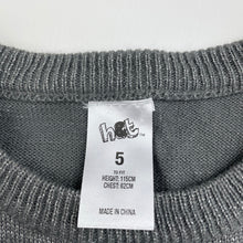 Load image into Gallery viewer, Girls H&amp;T, grey/silver metallic knit dress, EUC, size 5, L: 56cm