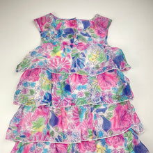 Load image into Gallery viewer, Girls Target, lined lightweight floral tiered dress, GUC, size 6, L: 62cm