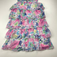 Load image into Gallery viewer, Girls Target, lined lightweight floral tiered dress, GUC, size 6, L: 62cm