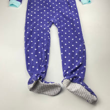 Load image into Gallery viewer, Girls Carters, lightweight fleece all-in-one pyjamas, EUC, size 4,  