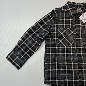 Boys H&T, flannel cotton long sleeve shirt, EUC, size 3,  