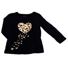 Load image into Gallery viewer, Girls Favourites, black cotton long sleeve top, butterflies, EUC, size 3,  