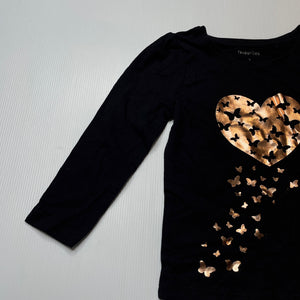 Girls Favourites, black cotton long sleeve top, butterflies, EUC, size 3,  