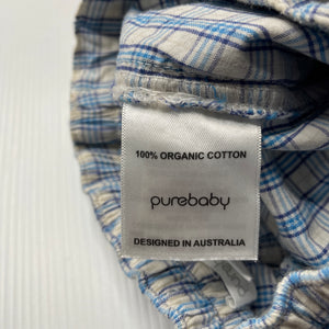 Boys purebaby, lightweight organic cotton shorts, elasticated, EUC, size 00,  