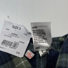 Load image into Gallery viewer, Boys H&amp;T, flannel cotton long sleeve shirt, NEW, size 3,  
