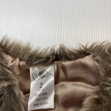 Load image into Gallery viewer, Girls H&amp;T, lined faux fur vest, single hook fasten, GUC, size 2,  