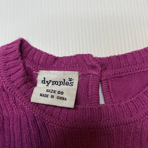Girls Dymples, lightweight knit casual dress, GUC, size 00, L: 32cm