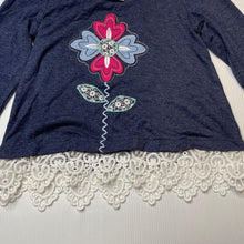 Load image into Gallery viewer, Girls Ollies Place, lace trim lightweight cotton long sleeve top, NEW, size 4,  