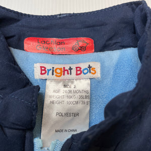 Boys Bright Bots, navy fleece lined vest, FUC, size 3,  