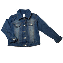 Load image into Gallery viewer, Girls Target, blue stretch denim jacket, poppers, GUC, size 3,  