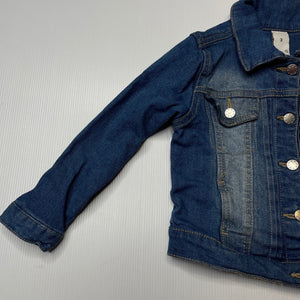 Girls Target, blue stretch denim jacket, poppers, GUC, size 3,  