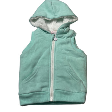 Girls Mango, fleece lined zip up hooded vest, EUC, size 0,  