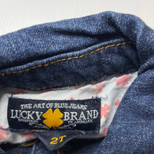 Load image into Gallery viewer, Girls LUCKY BRAND, blue stretchy denim jacket, poppers, EUC, size 2,  