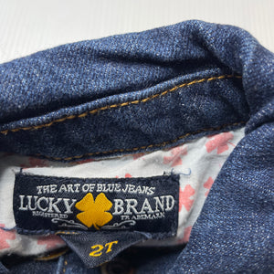 Girls LUCKY BRAND, blue stretchy denim jacket, poppers, EUC, size 2,  
