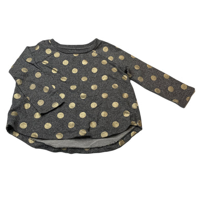 Girls Seed, grey & gold spot cotton top, GUC, size 2-3,  