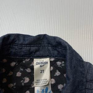 Girls Osh Kosh, wadded cotton long sleeve shirt, GUC, size 2,  
