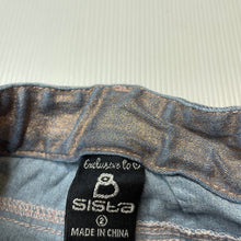 Load image into Gallery viewer, Girls Sista, stretch cotton pants, adjustable, Inside leg: 30.5cm, FUC, size 2,  