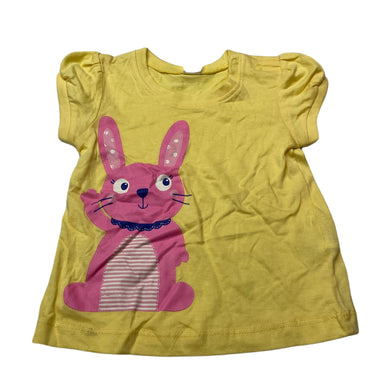 Girls Dymples, yellow cotton t-shirt / top, rabbit, NEW, size 1,  