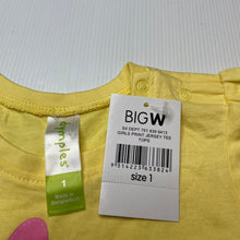 Load image into Gallery viewer, Girls Dymples, yellow cotton t-shirt / top, rabbit, NEW, size 1,  
