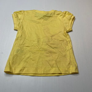 Girls Dymples, yellow cotton t-shirt / top, rabbit, NEW, size 1,  