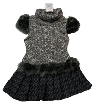 Load image into Gallery viewer, Girls Mo Me Fashion, faux fur trim knit dress, NEW, size 2, L: 45cm