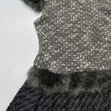 Load image into Gallery viewer, Girls Mo Me Fashion, faux fur trim knit dress, NEW, size 2, L: 45cm