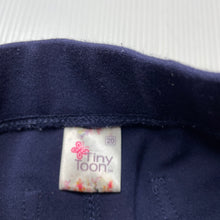 Load image into Gallery viewer, Girls Tiny Toon, navy stretchy pants / bottoms, elasticated, Inside leg: 29.5cm, GUC, size 2,  