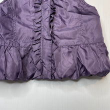 Load image into Gallery viewer, Girls Kids Stuff, purple lightweight vest, zip, EUC, size 2,  